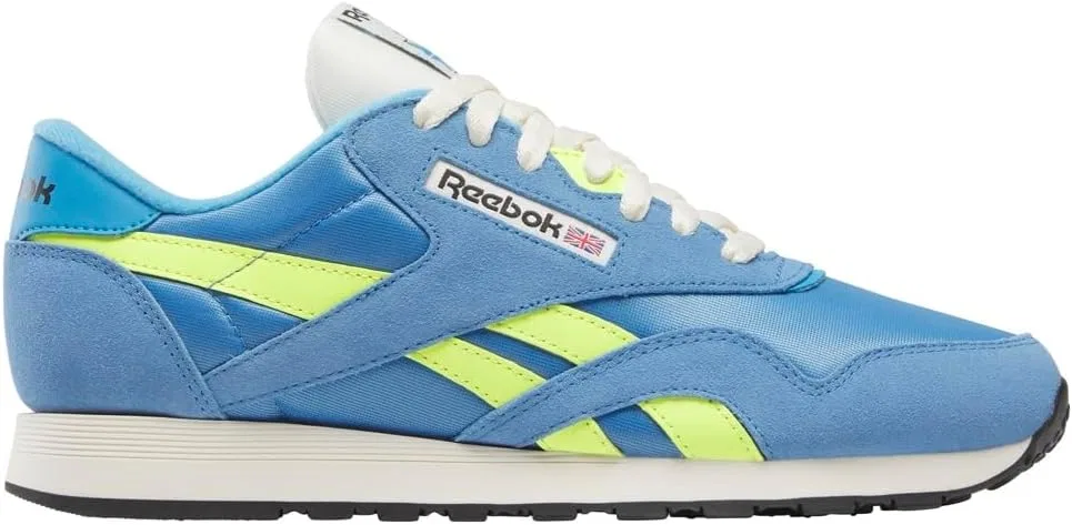 Мужские классические нейлоновые кроссовки Reebok, Essential Blue Solar Acid Yellow Vintage Chalk