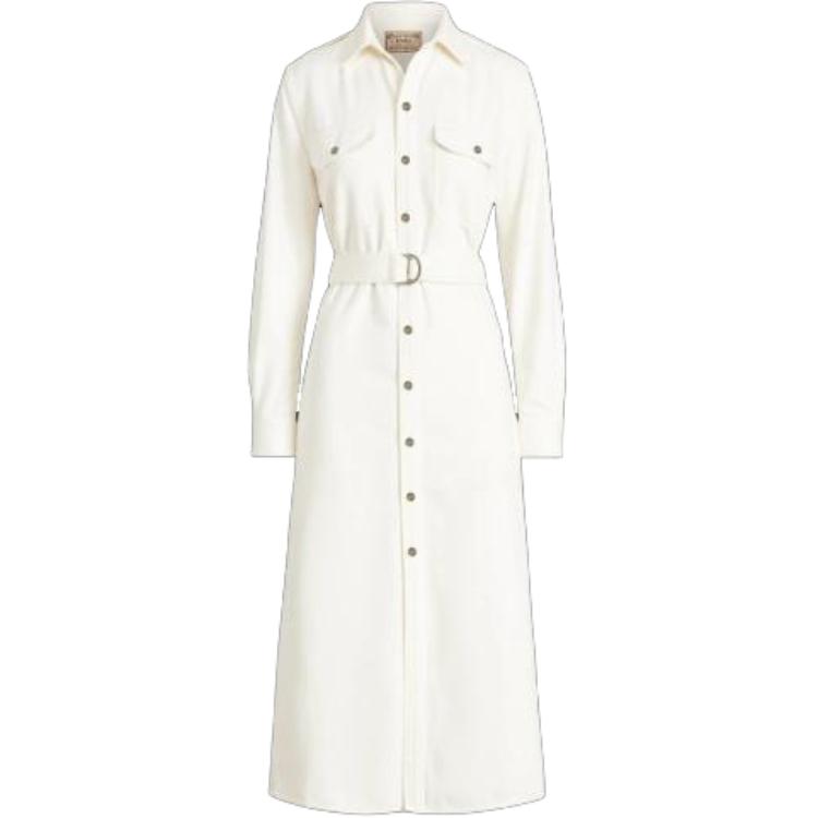 

Женское платье с длинным рукавом Polo Ralph Lauren, кремовый