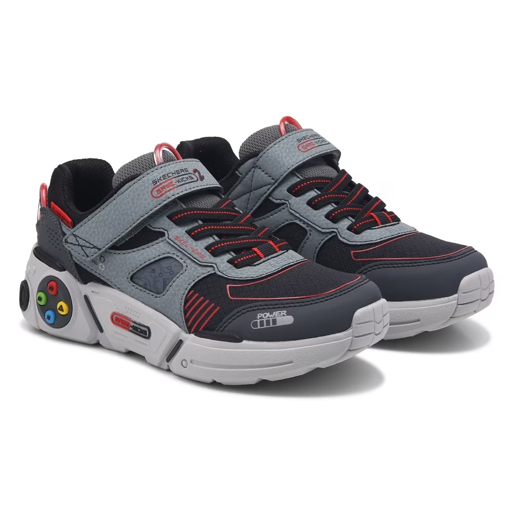 

Детские кроссовки gametronix для малышей/подростков Skechers, grey/black/red