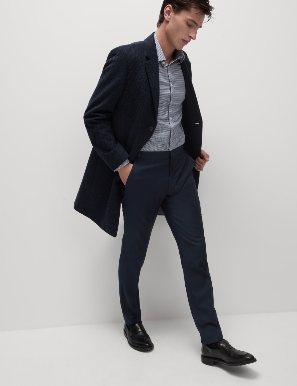 

Эластичные облегающие брюки Marks & Spencer, темно-синий