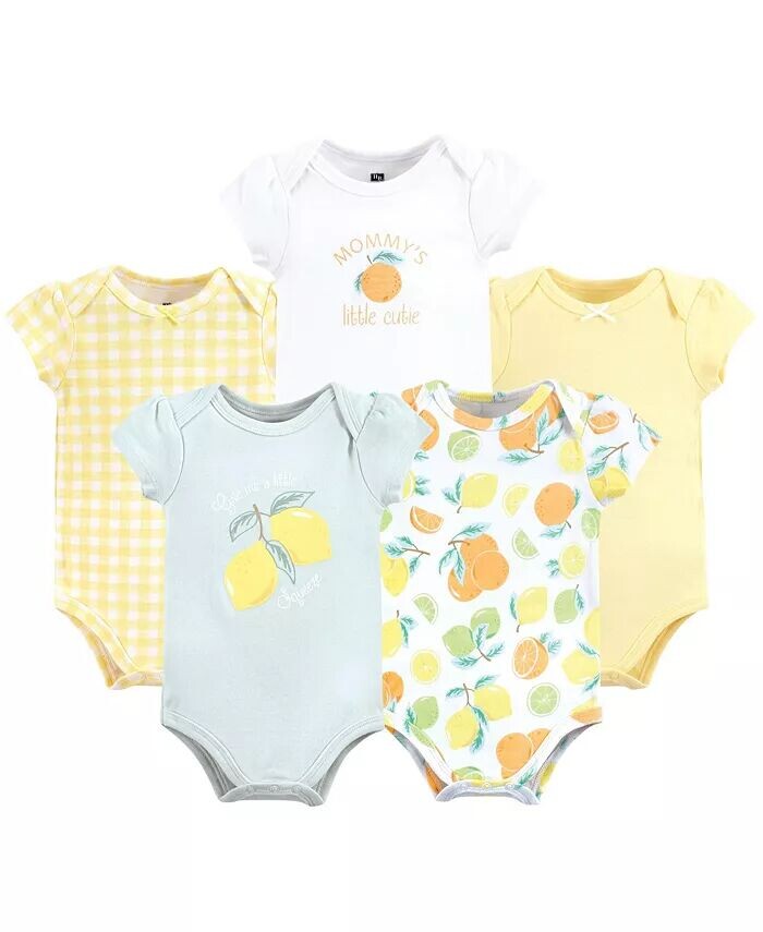 

Хлопковые боди для маленьких девочек, цитрусовый и мятный Hudson Baby, желтый
