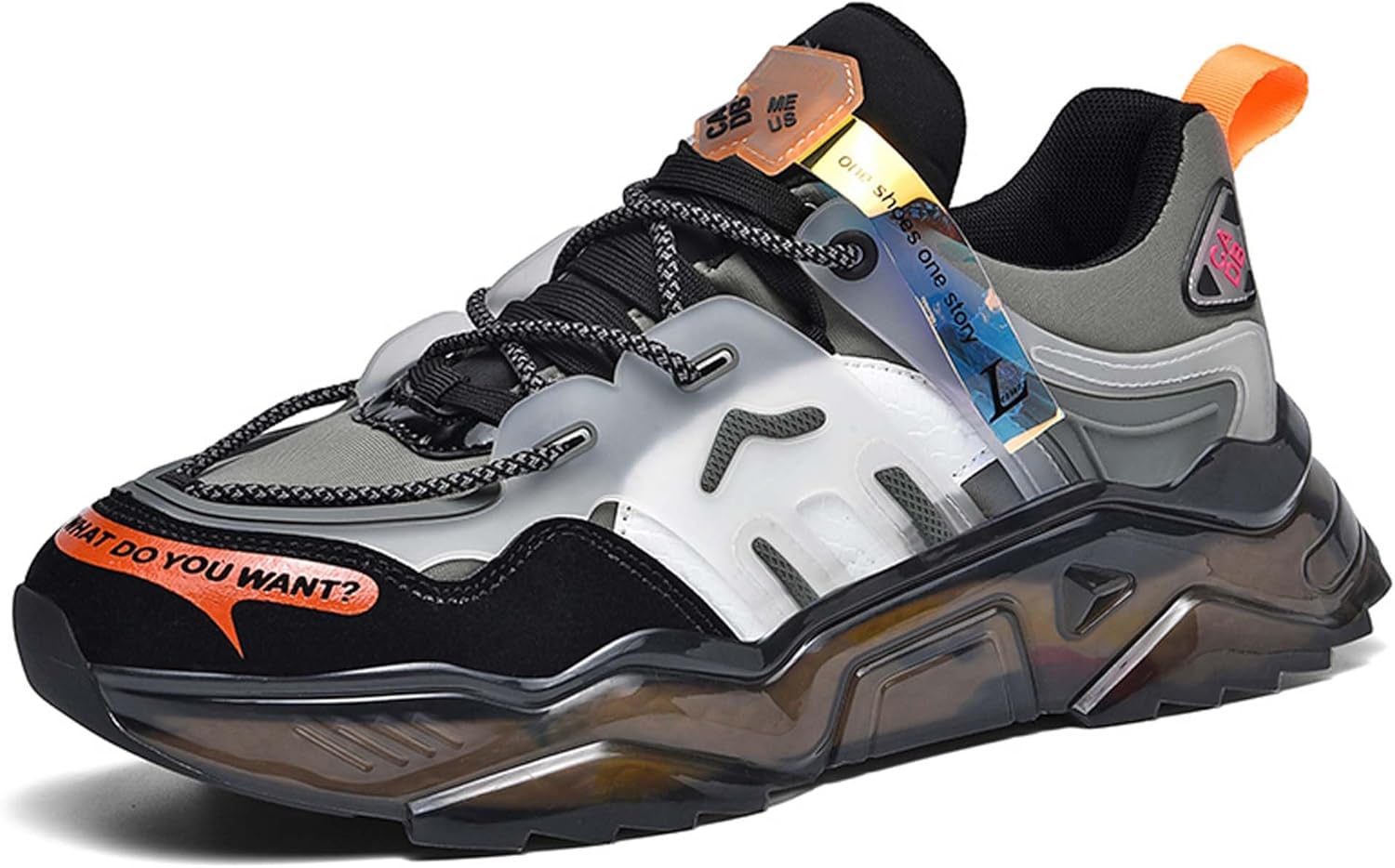 

Мужские кроссовки на шнуровке, модные кеды, уличный тренд, противоскользящие, с амортизацией воздуха, спортивные тренировочные обувь, для прогулок на свежем воздухе, повседневная обувь, мужские размеры 6-12 US Dzbajrqm, серый