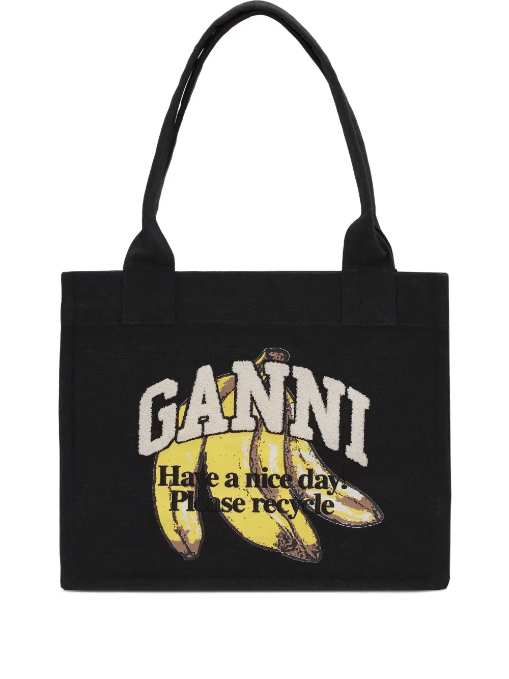 

Сумка на плечо с узором GANNI, черный