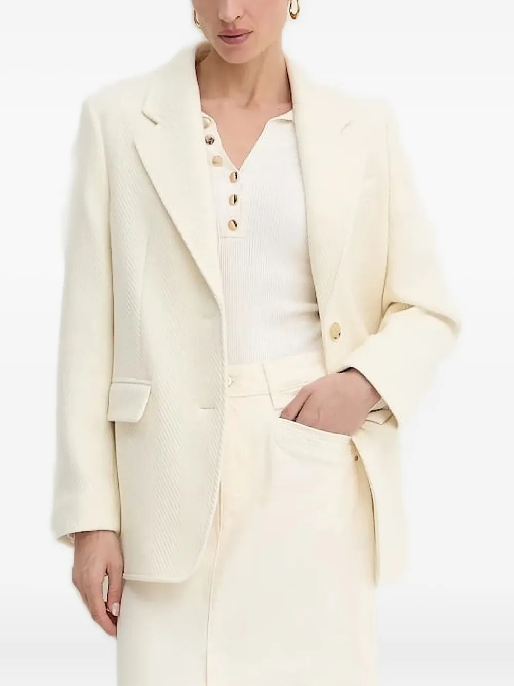 

Жакет из шерсти елочкой Boss, нейтральный