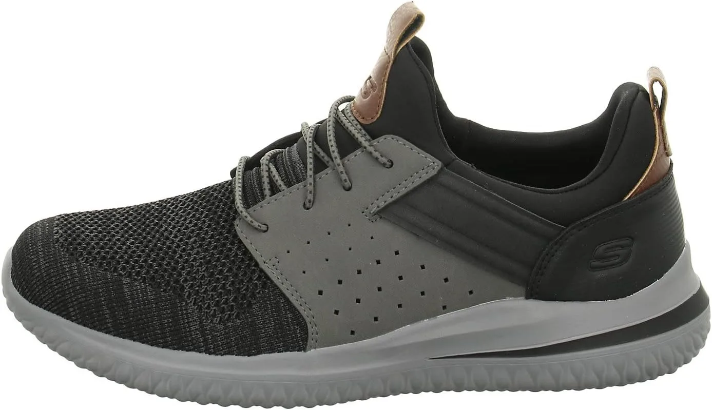 Мужские походные кроссовки Skechers с вязаным верхом и шнуровкой на резинке, серый — фото 3