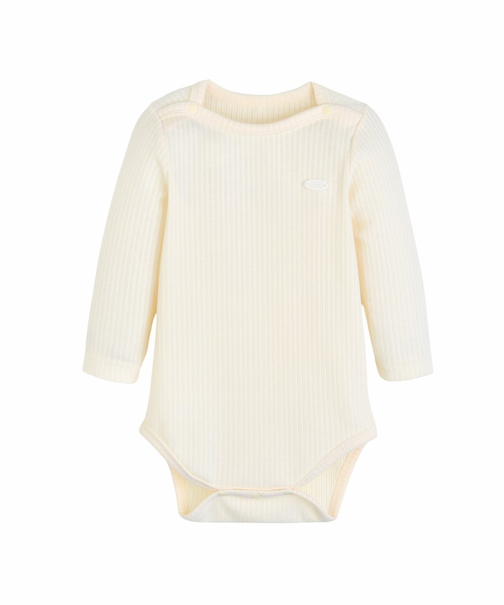 Боди с длинными рукавами и перфорацией Pison Eyelet Moimoln, L/Yellow