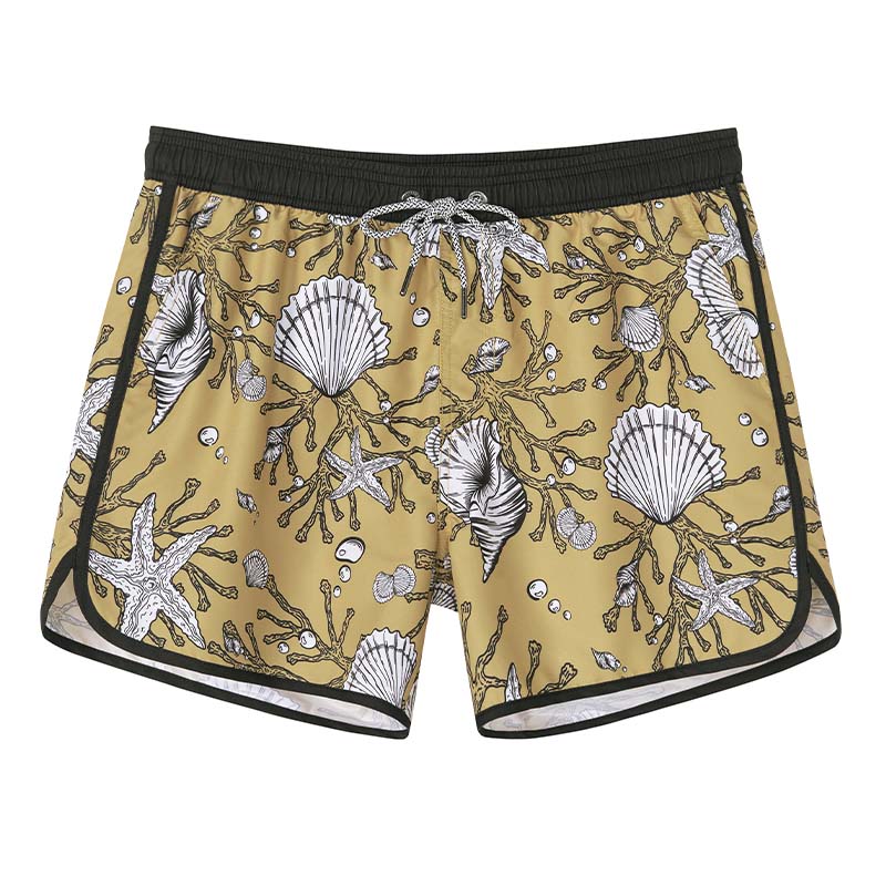 

Шорты пляжные мужские Black/Yellow Shell SURFCUZ