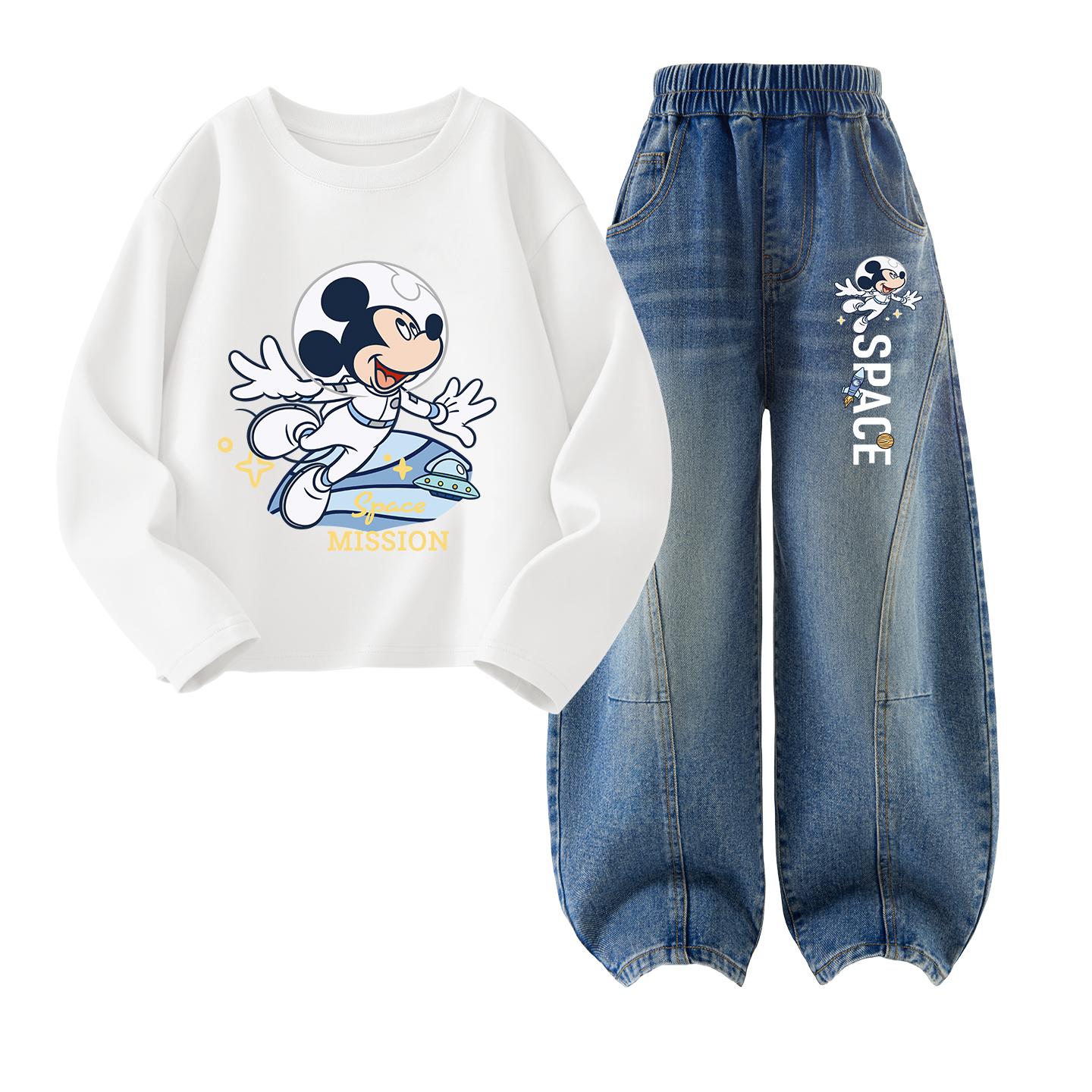 

Детский спортивный комплект Casual Sportswear 2 Piece Set Disney, di flying wonder белый+di fсветло-k denim синий