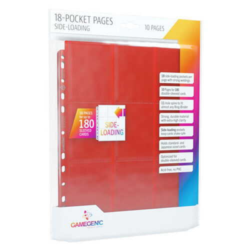 

Папка для карт Gamegenic Sideloading 18-Pocket Pages 10 Pcs Pack Red Gamegenic