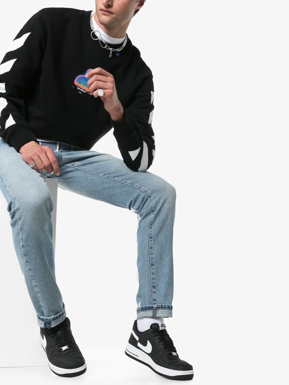 Nike кроссовки Air Force 1 из коллаборации с Comme des Garçons и Supreme, черный — фото 2