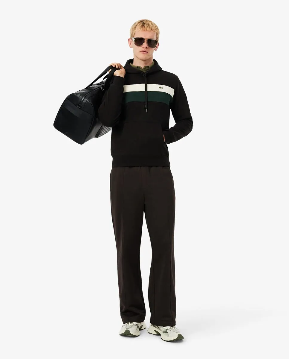 Мужская толстовка с капюшоном из флиса с цветными блоками синего цвета Lacoste — фото 4