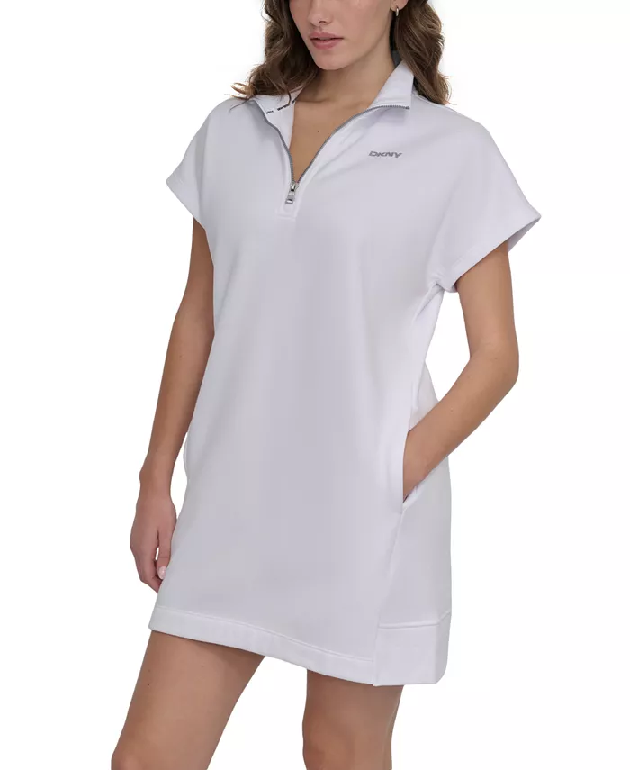 

Женское платье с логотипом и шипами DKNY, белый