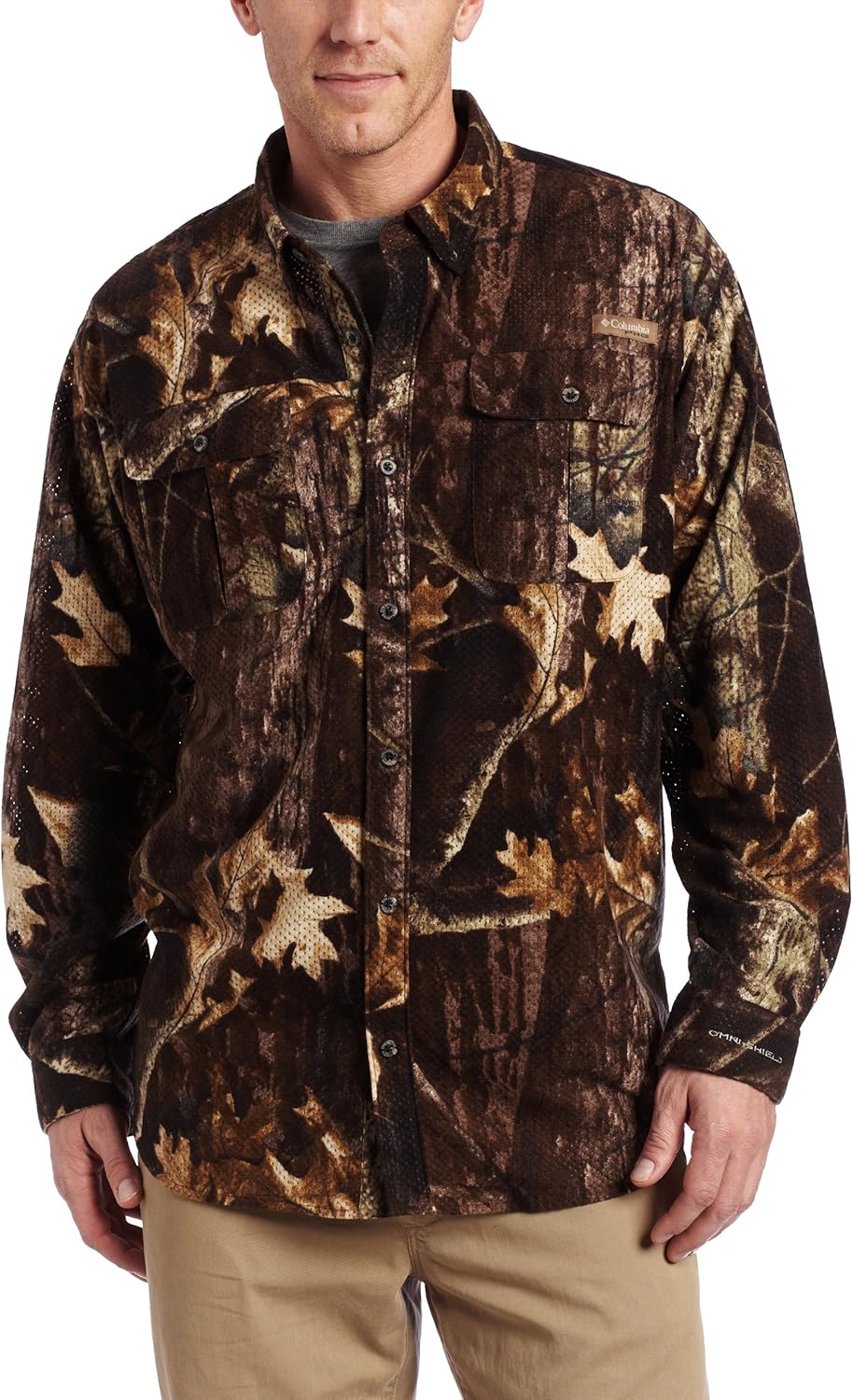 

Columbia Мужская рубашка Protector Mesh Bdu с длинным рукавом, Timberwolf