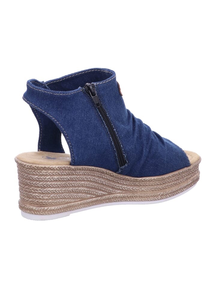 Сандалии на плоской подошве rieker, цвет denim/cayenee — фото 4