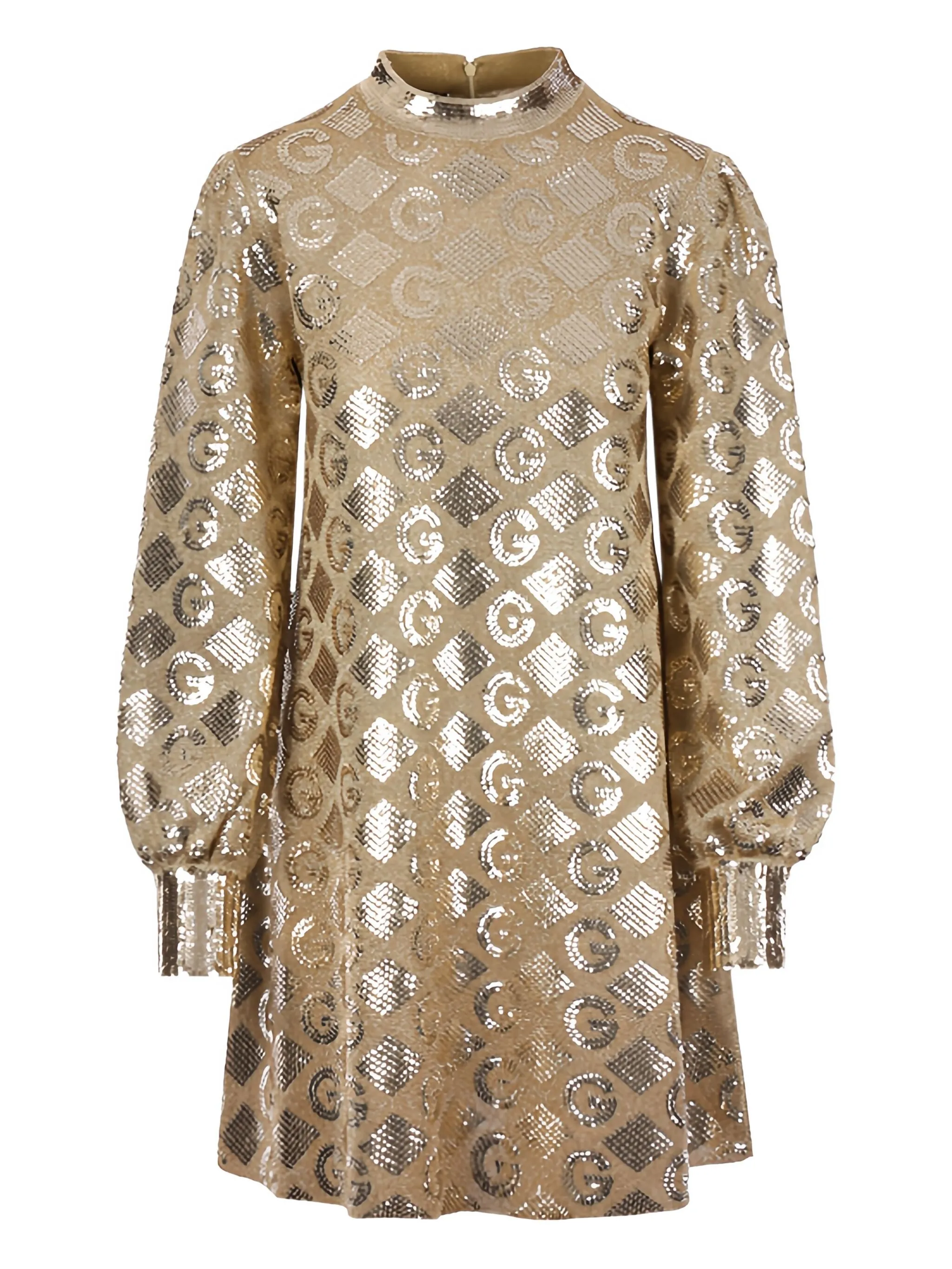 

Жаккардовое платье с узором G Rhombus Gucci, золотистый