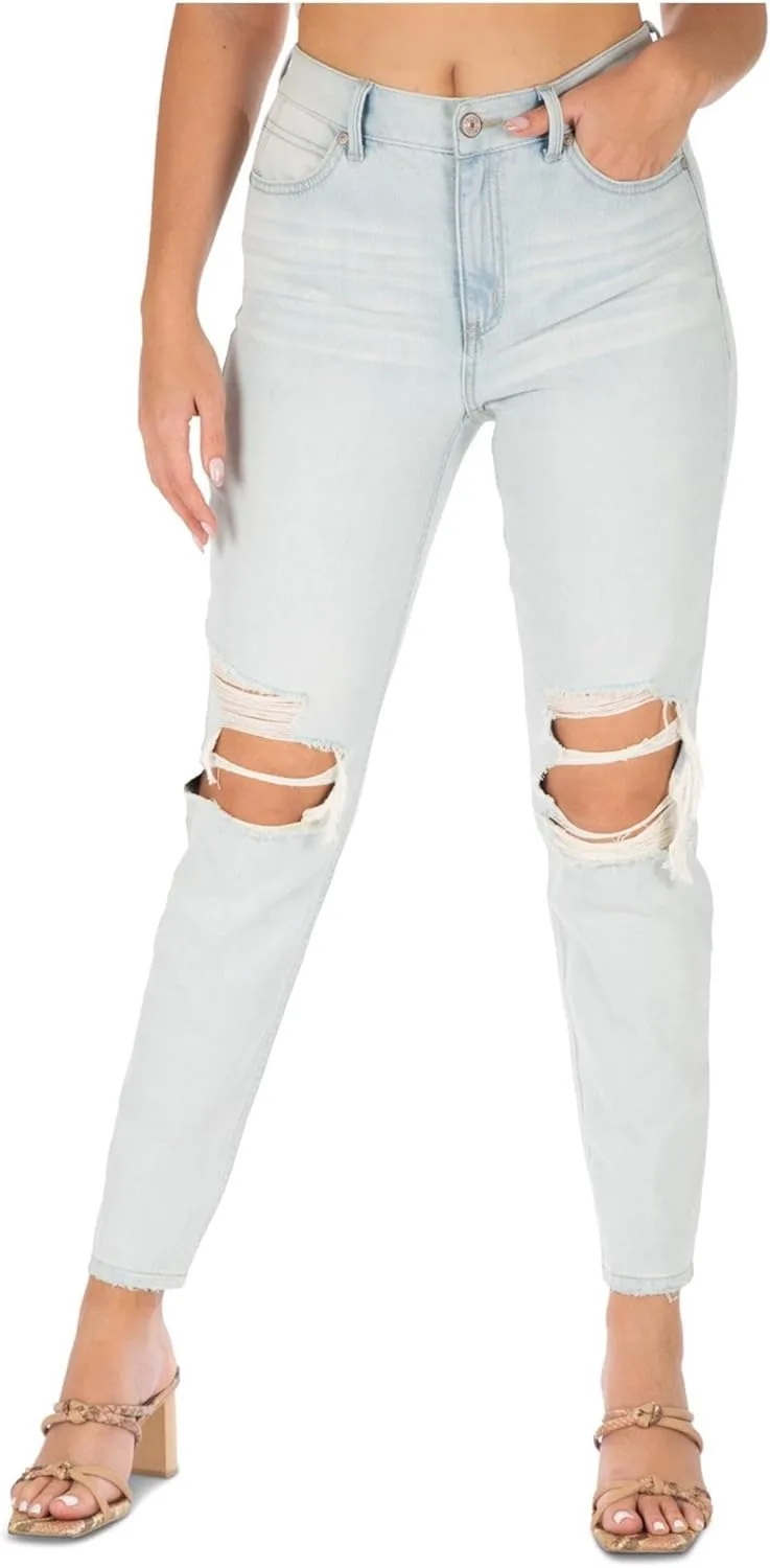 

Rewash Womens Real Curve Mom Джинсы скинни потертые