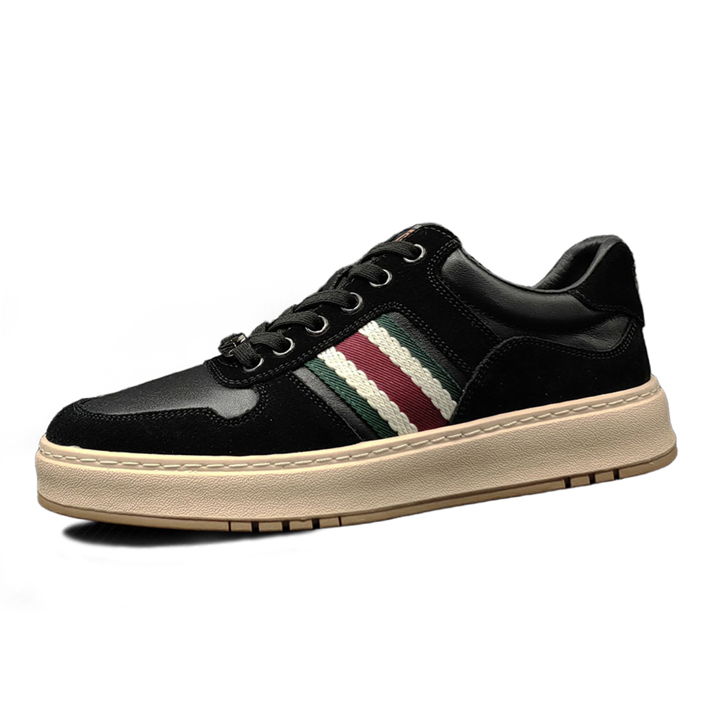 

SENJIALUO Скользоустойчивые износостойкие легкие мужские скейтерские кеды лоу-топ черные, цвет Black