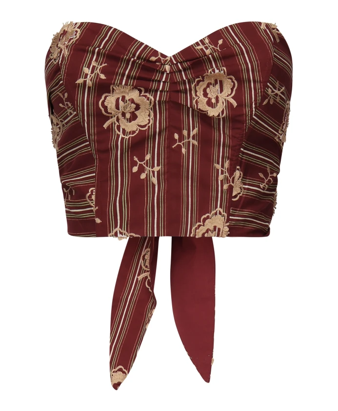 

Сиреневая блузка с вырезом сердечком и объемной вышивкой. Ottod'Ame, фиолетовый