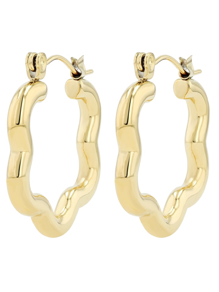 

Adeliás Женские серьги - серьги-кольца из нержавеющей стали в золотом исполнении