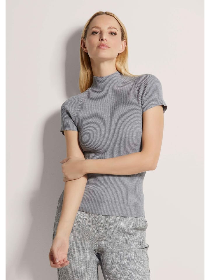 

MADELEINE Вязаный свитер с короткими рукавами серого/бежевого/меланжевого цвета