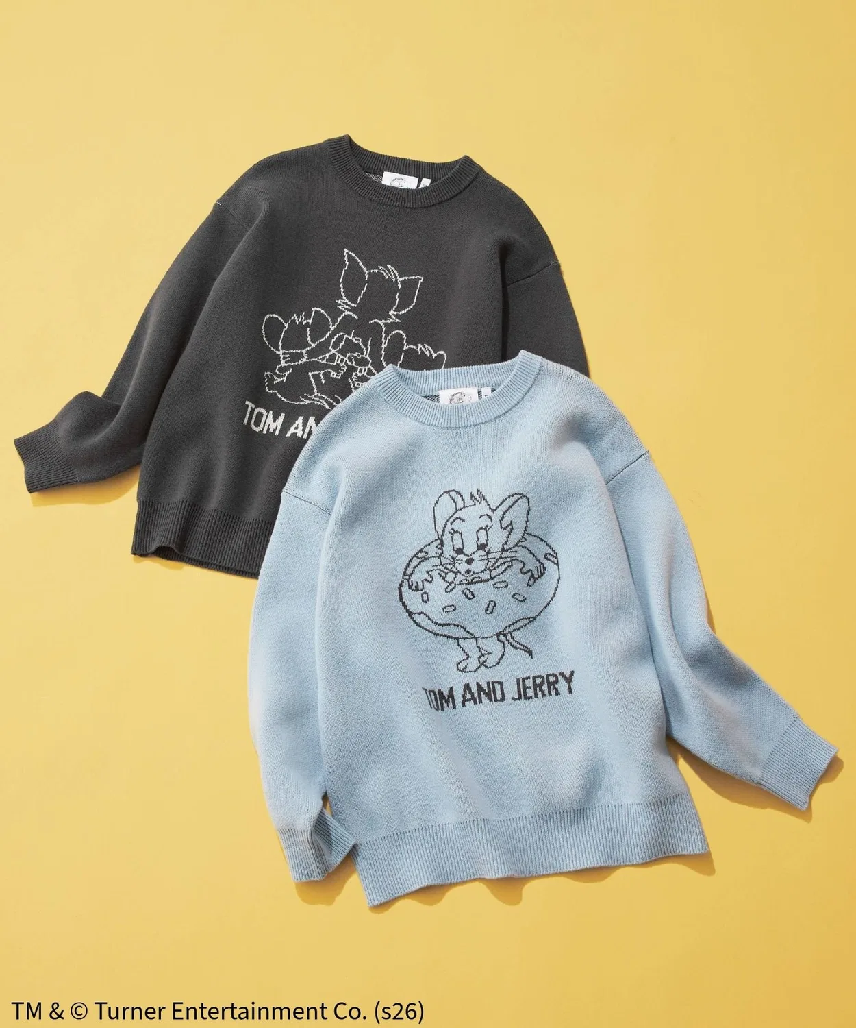 Свитер TOM and JERRY с двойным жаккардом, длинный рукав, тёмно-серый — фото 2