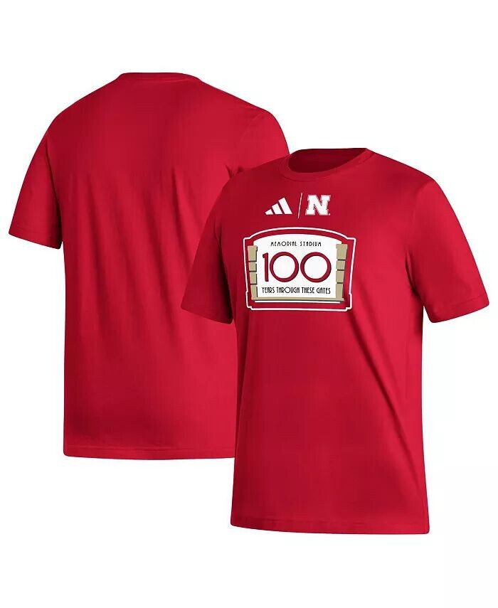 

Мужская футболка Scarlet Nebraska Huskers Memorial Stadium 100th Anniversary Sideline Strategy Fresh Adidas