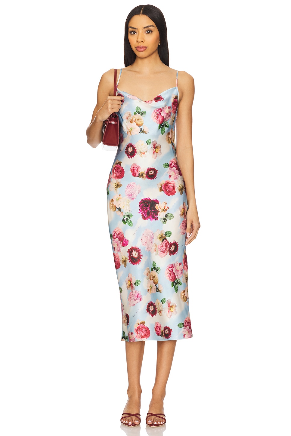 

Миди-платье с капюшоном на шее Fleur Du Mal, dreamy floral print