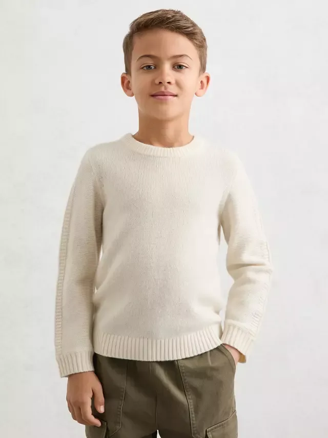 Детский джемпер Beech из смеси мериносовой шерсти, цвет Снежный Reiss