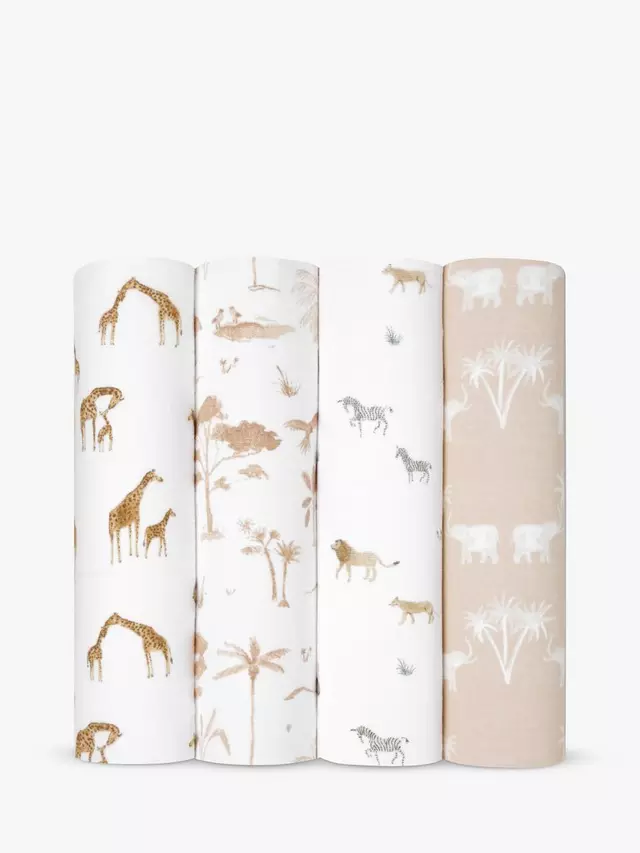 

Одеяло Aden + Anais Safari Print GOTS Organic Cotton Muslin Swaddle 4 шт, разноцветный