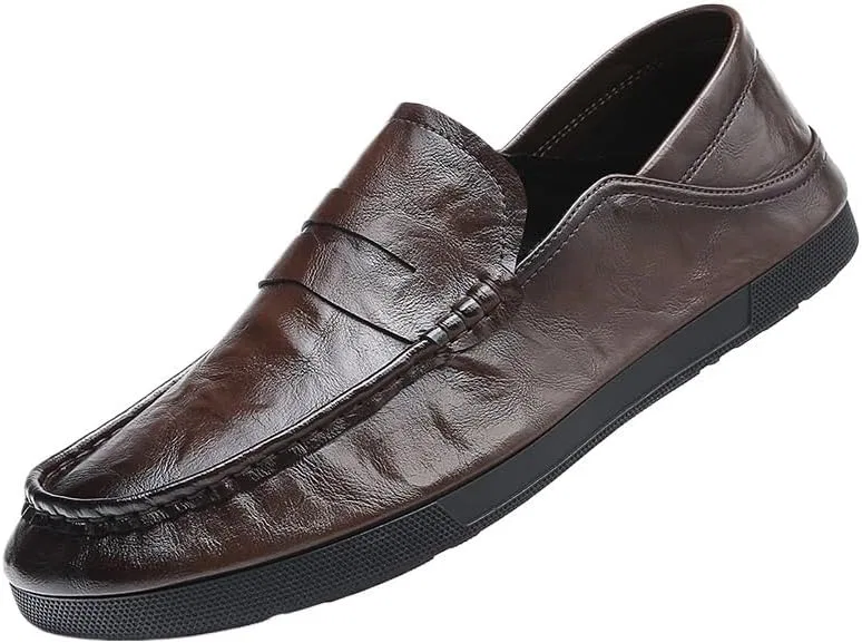 Туфли кожаные водонепроницаемые, Loafers & Slip-Ons, Brown UOPYNE