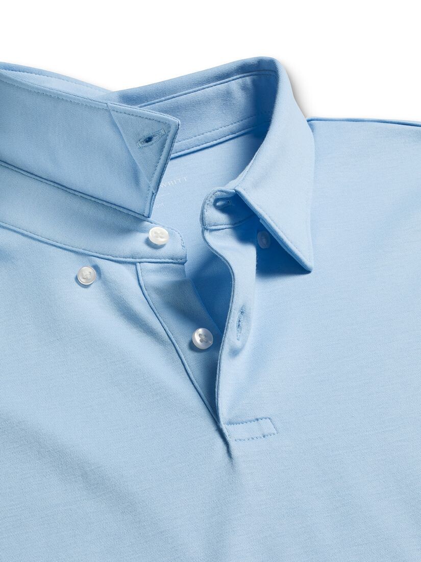 Рубашка-поло из джерси с короткими рукавами Charles Tyrwhitt, голубое небо — фото 2