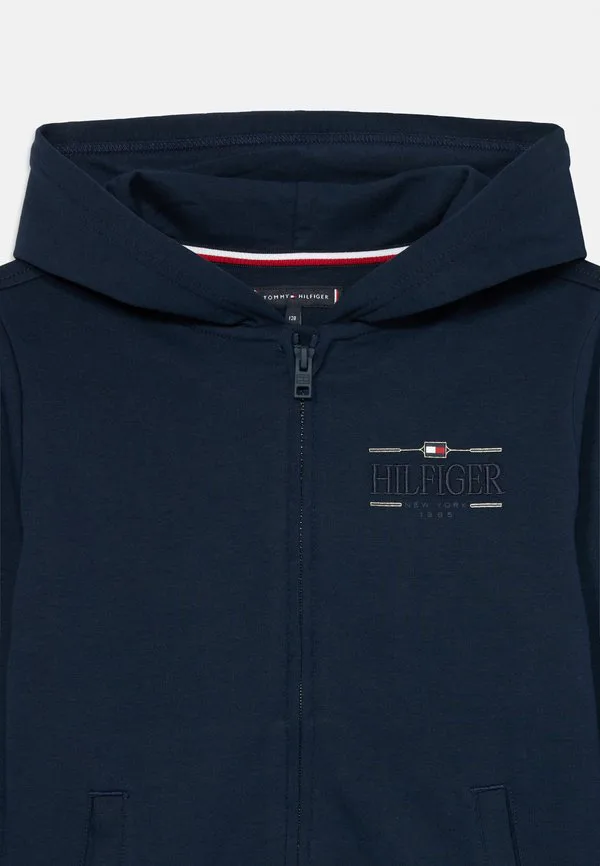 Толстовка на молнии с вышитым логотипом, из трикотажа интерлок, с капюшоном. Tommy Hilfiger, Dark Night Navy — фото 4
