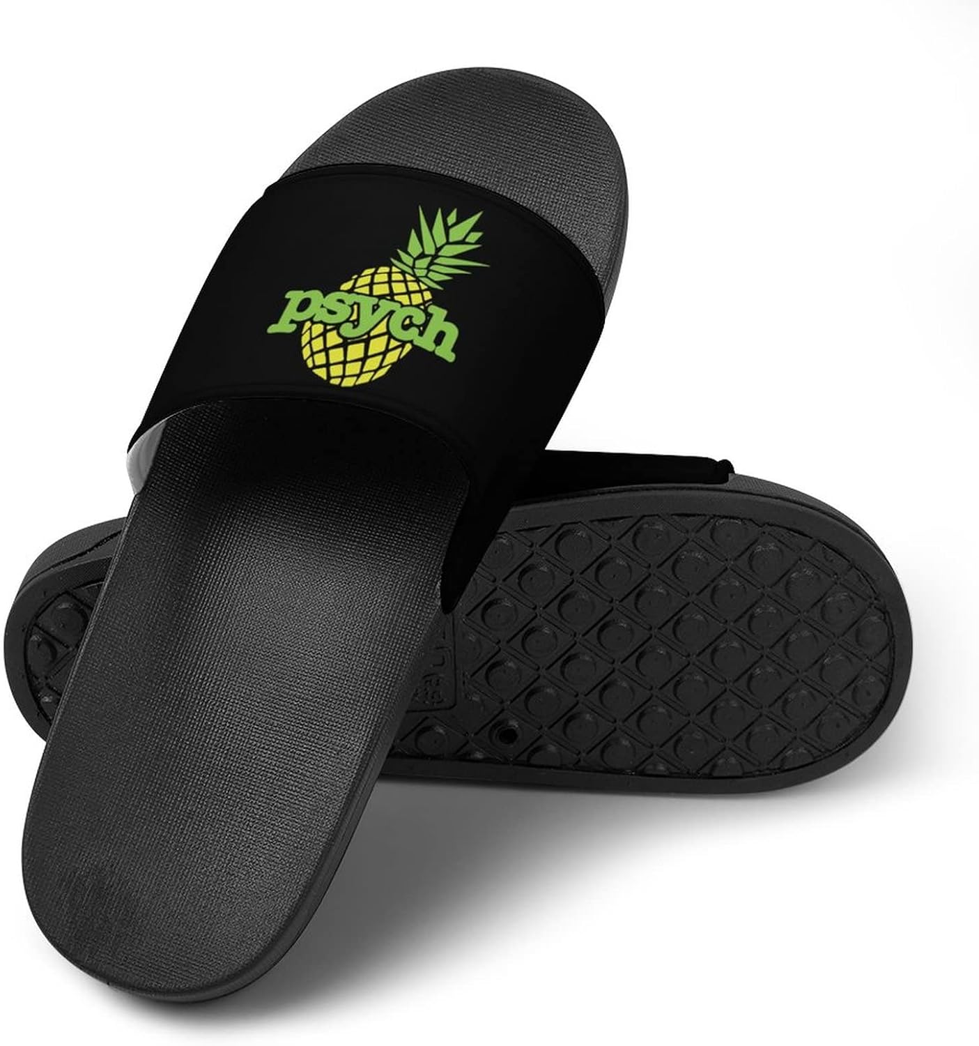 Домашние тапочки Psych Pineapple с антипригарной подошвой, открытым носком, ПВХ, для душа, модные сандалии для мужчин и женщин Lugyrtwkn, Style — фото 4