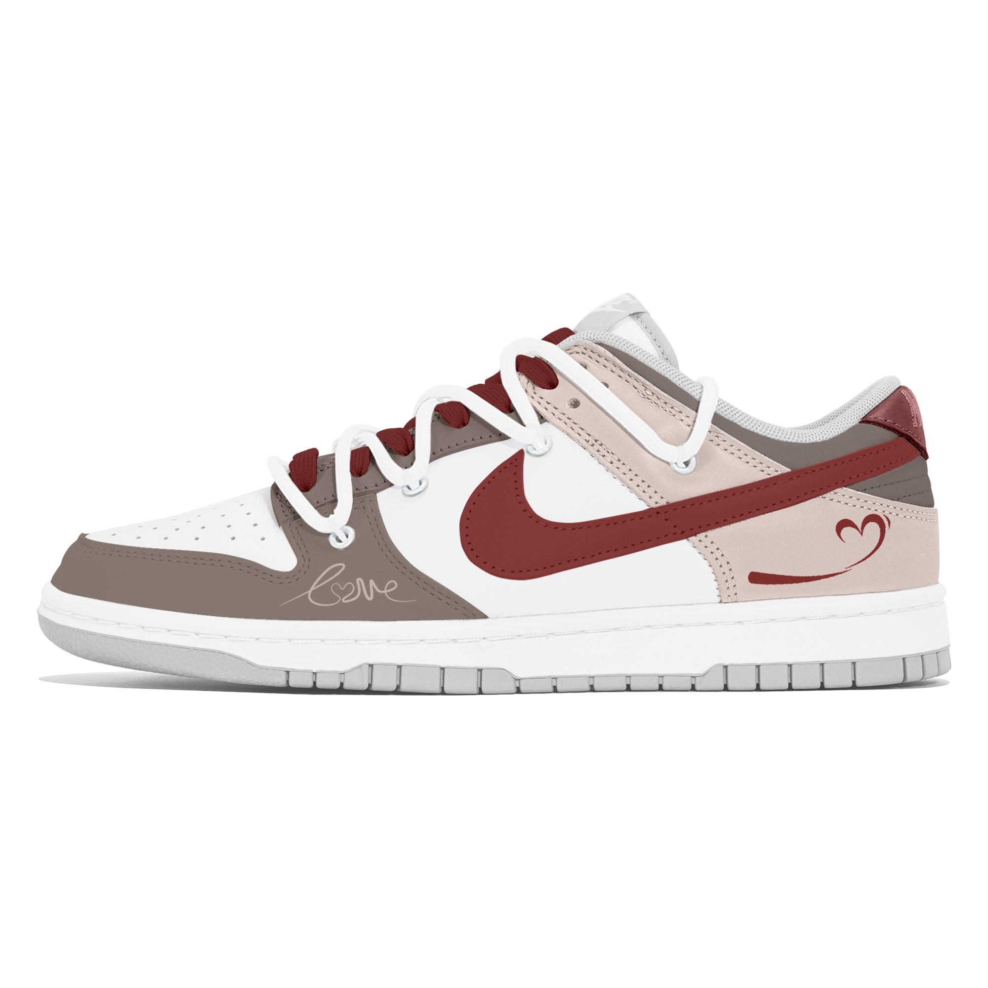 

Nike Кроссовки для скейтбординга Dunk, износостойкие, низкие, мужские, белые, коричневые