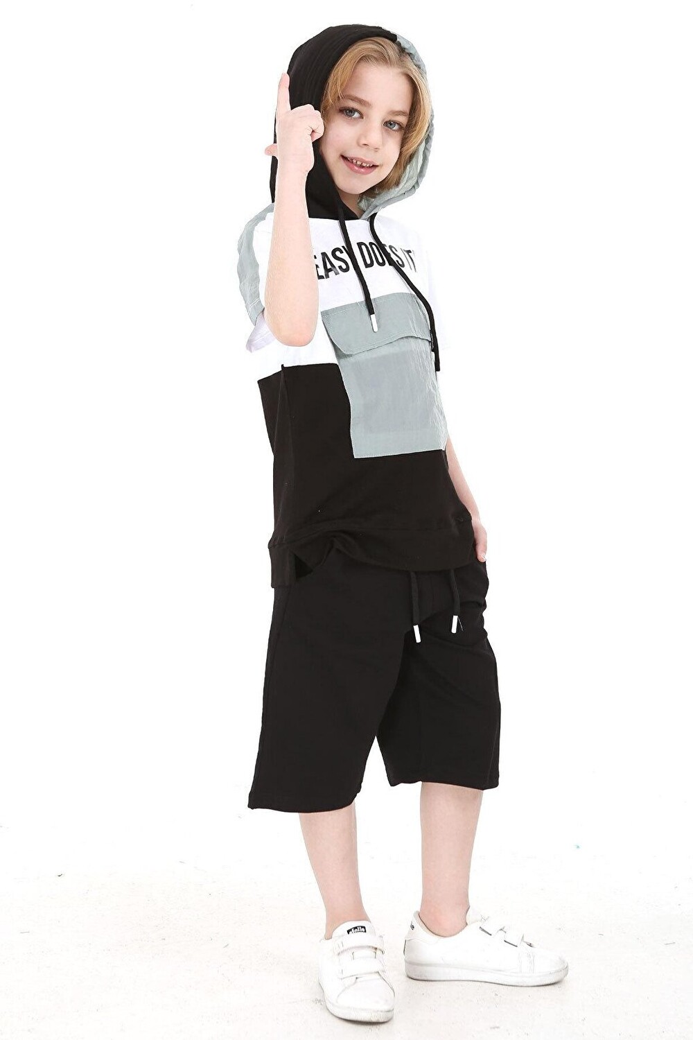 

Мужской костюм-шорты с блокировкой и принтом Easy Text, 4–9 лет, 14069 My Serenad, зеленый