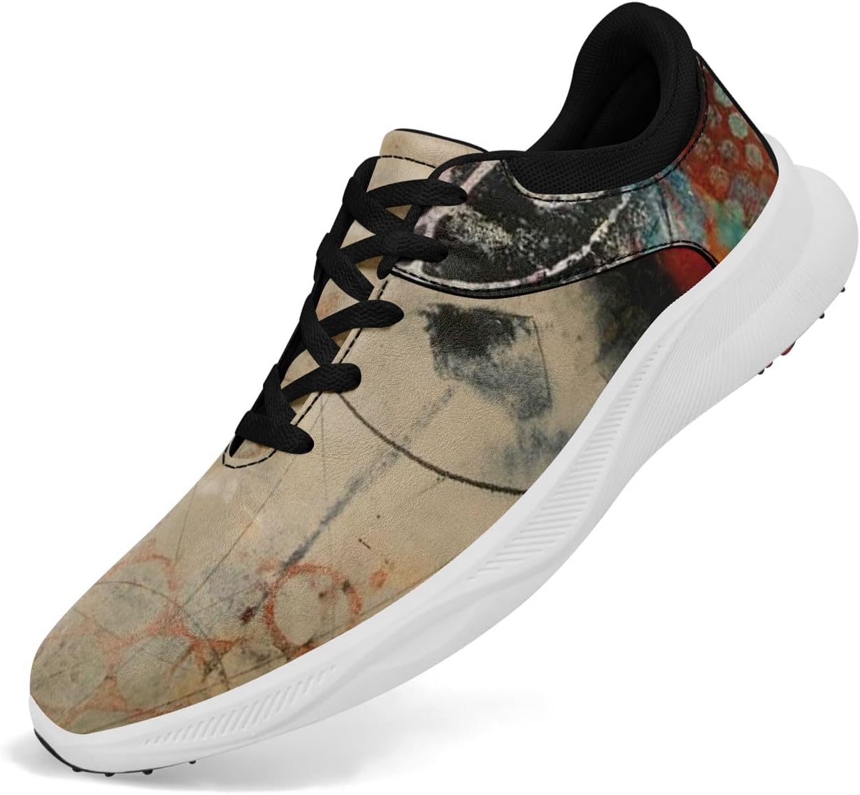 

Гольф обувь без шипов для мужчин и женщин, художественный дизайн, дышащие, водонепроницаемые модные спортивные кроссовки для гольфа с вентиляцией на пятке Onegam, черный