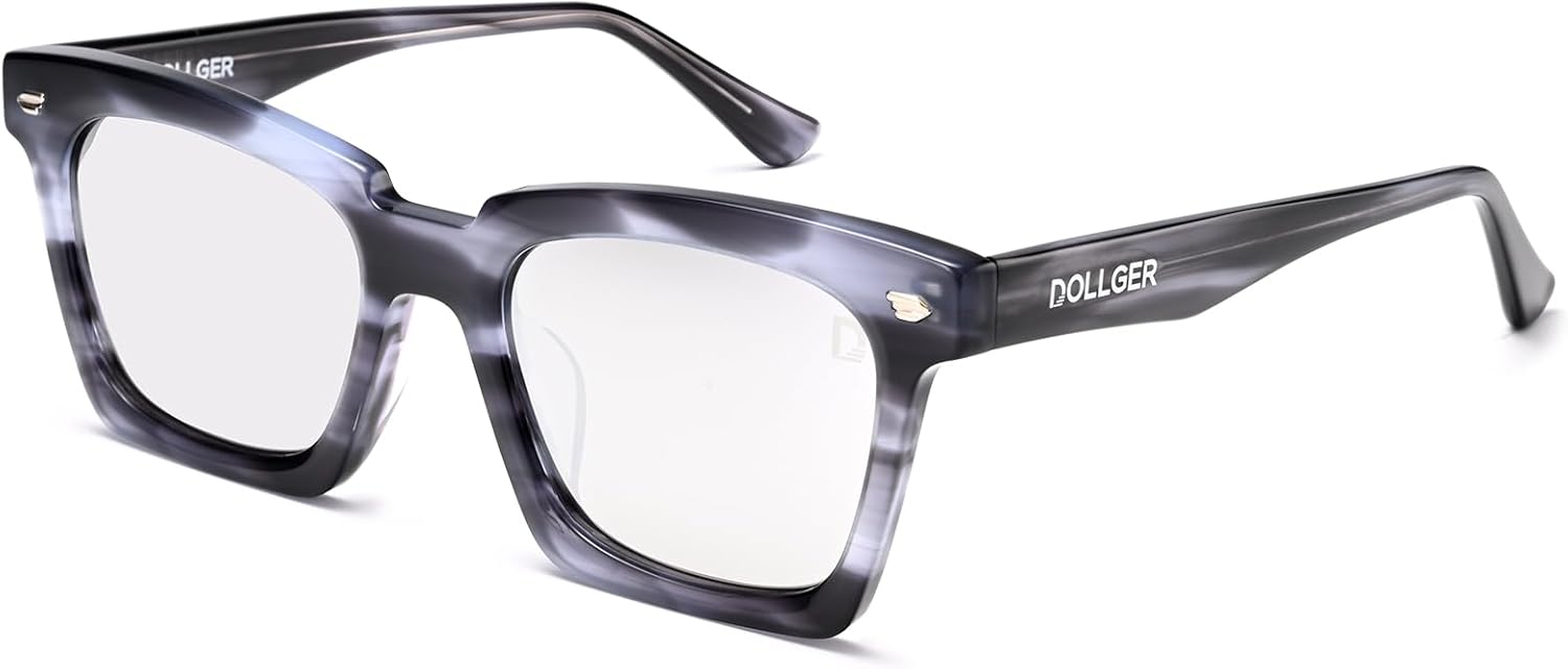 

Солнцезащитные очки Dollger Acetate квадратной формы с поляризацией для женщин и мужчин, в стиле ретро 90-х, винтажные, модные дизайнерские солнцезащитные очки 2025 года, Blue Stripe Frame Silver Lens