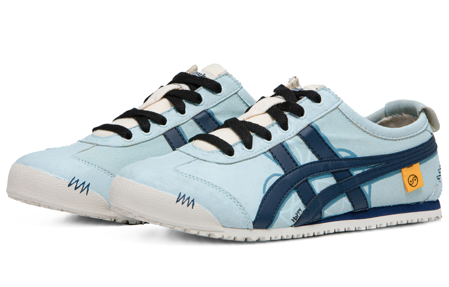 Кроссовки Onitsuka Tiger MEXICO 66 Lifestyle Shoes Unisex Low-top Blue/white, голубой — фото 3