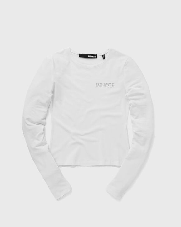 

Топ Rotate Birger Christensen Long Sleeve Logo Tee, ярко-белый