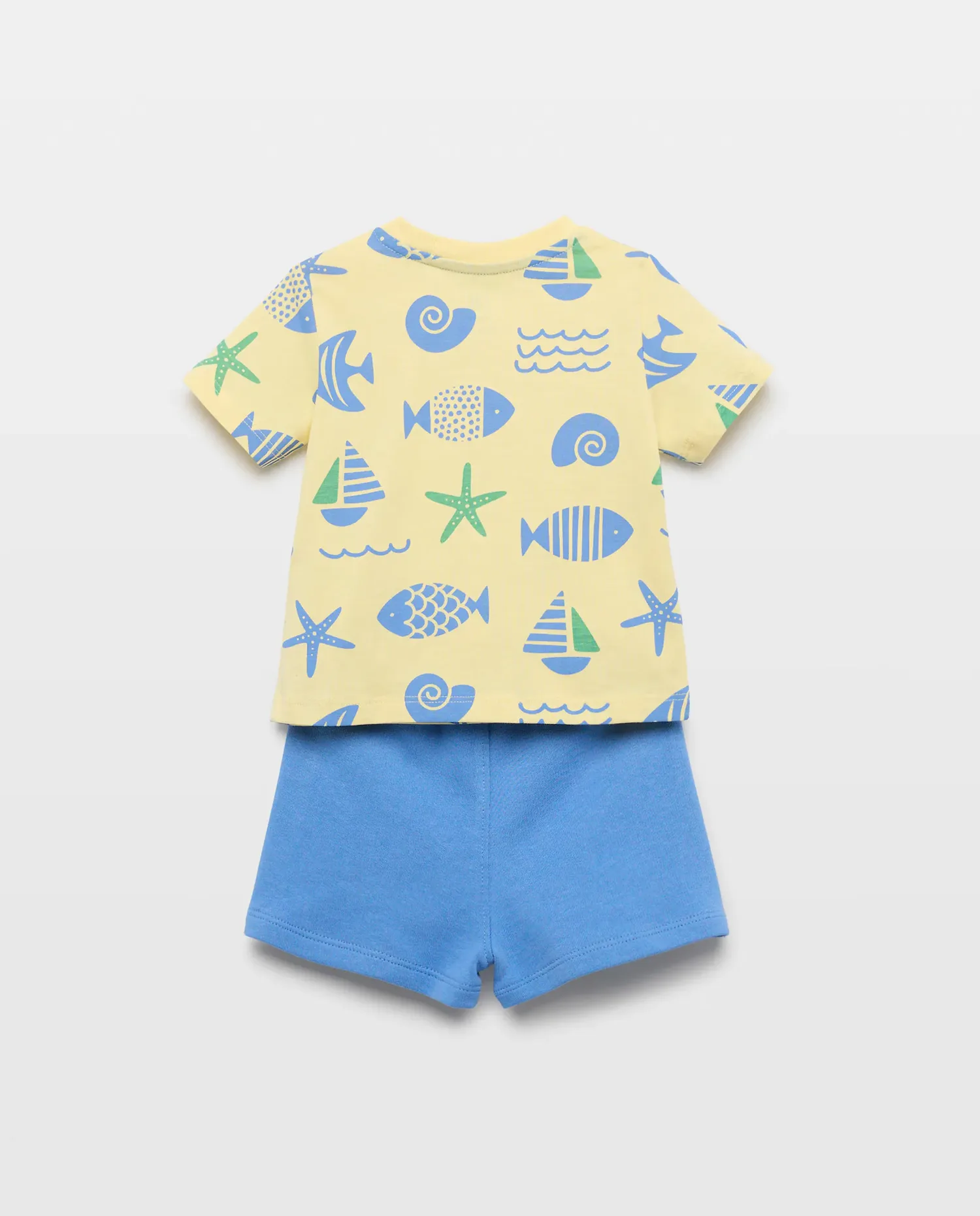 Набор из 2 предметов: футболка и короткие штаны с принтом для малыша Baby El Corte Inglés, синий — фото 2