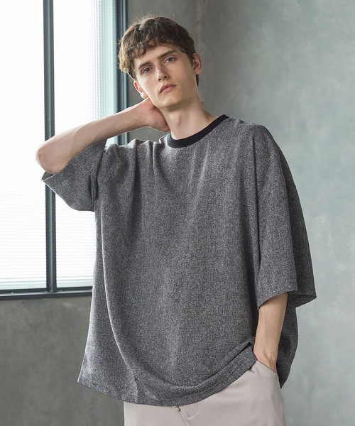 

Футболка летняя твидовая свободного кроя с коротким рукавом CTHY, черная