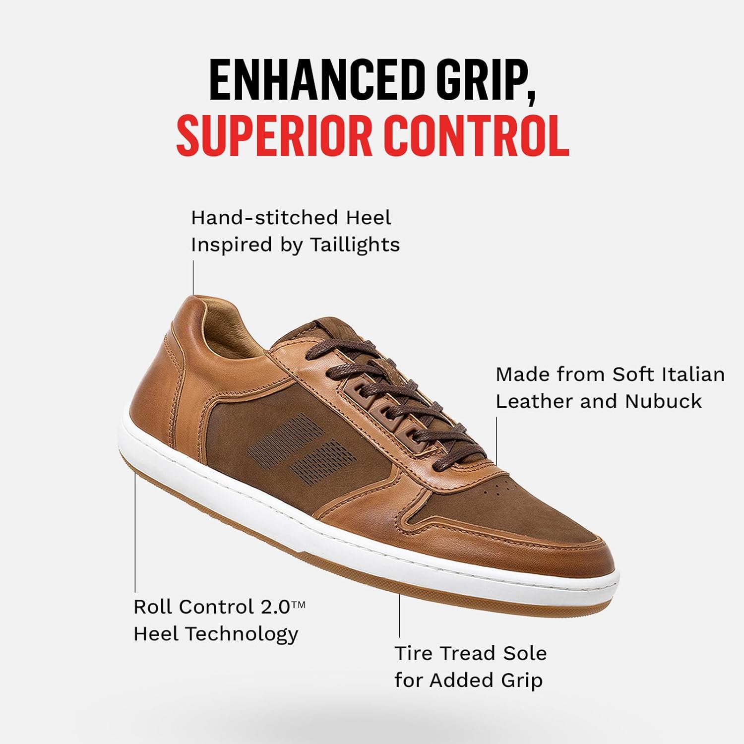 Мужские кроссовки Piloti Drift Performance из итальянской нубуковой кожи для повседневного вождения, Asphalt — фото 4