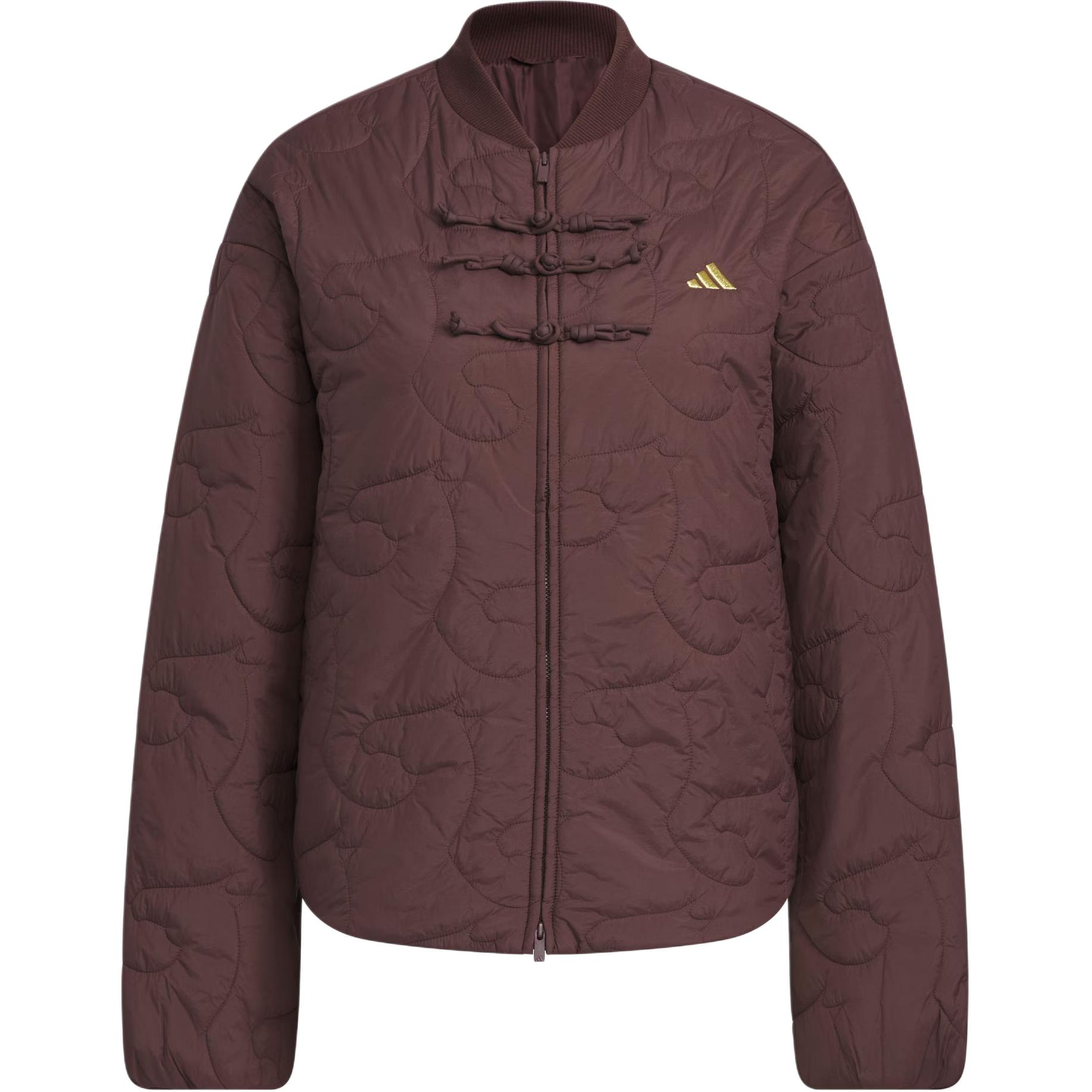 

Пуховик женский Adidas, красный коричневый/золотой