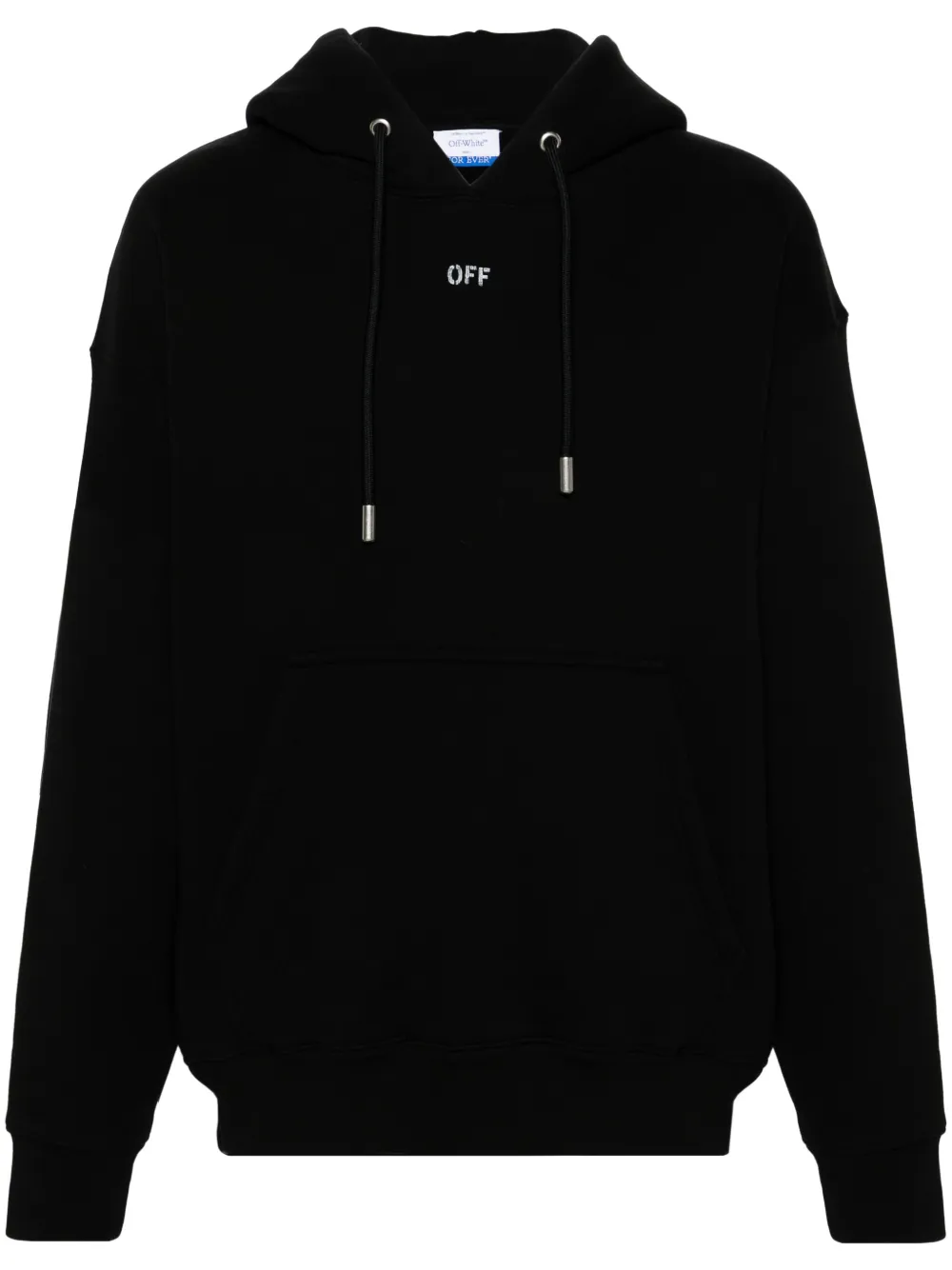 

Худи из органического хлопка с кулиской OFF-WHITE, черный
