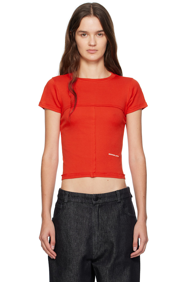 

Детская футболка с накладками Eckhaus Latta, красный