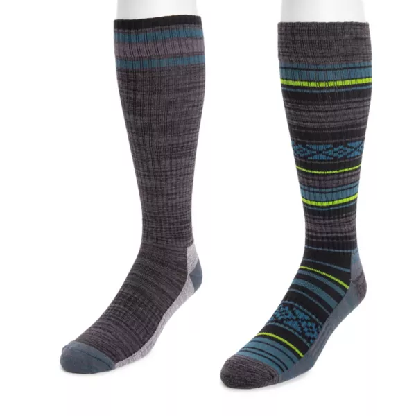 

Мужские высокие компрессионные носки, комплект из 2 пар Muk Luks, цвет ebony blue steel