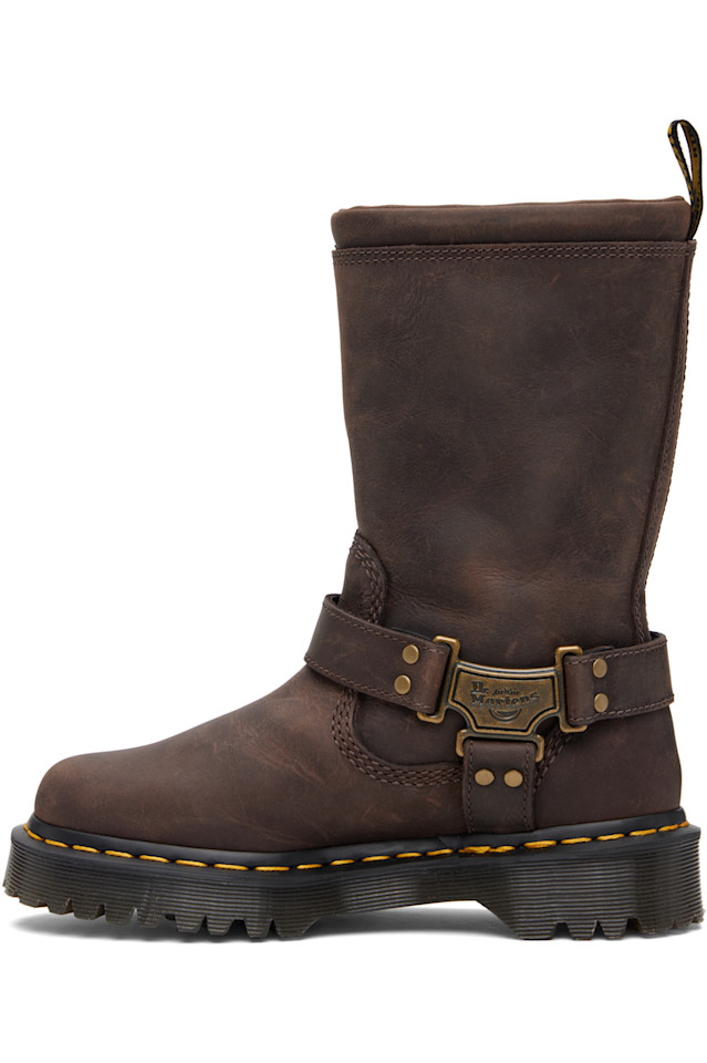 Кожаные байкерские ботинки Anistone hi Dr. Martens, коричневый — фото 3