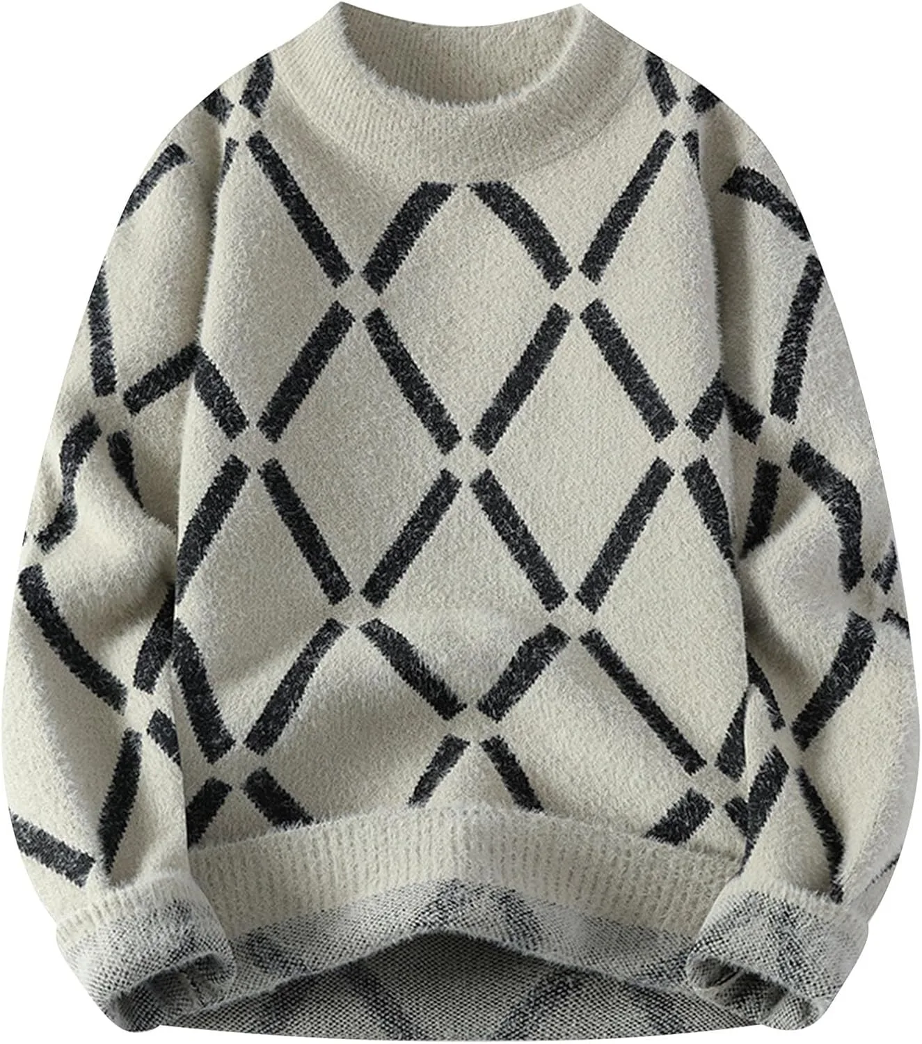 

Винтажный вязаный свитер с воротником стойкой