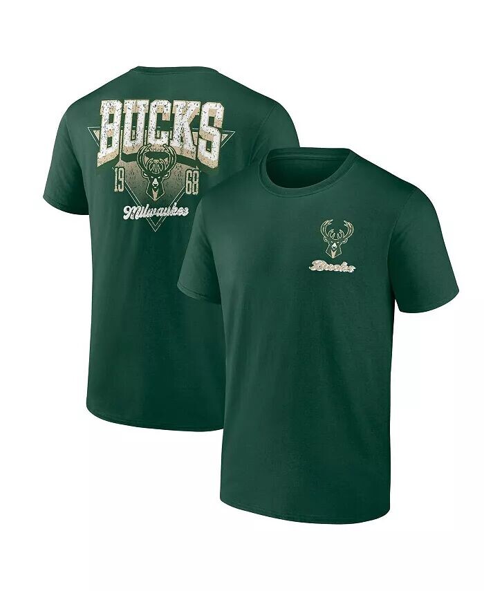 

Мужская футболка цвета Hunter Green Milwaukee Bucks Never Over Logo Athletic