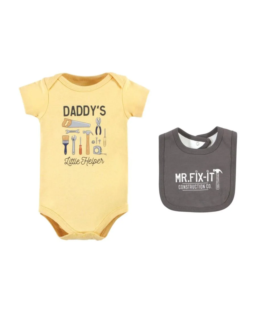 «Набор для сна и игр из хлопка: комбинезон, боди и нагрудник-бандана» Hudson Baby, Construction Work — фото 4